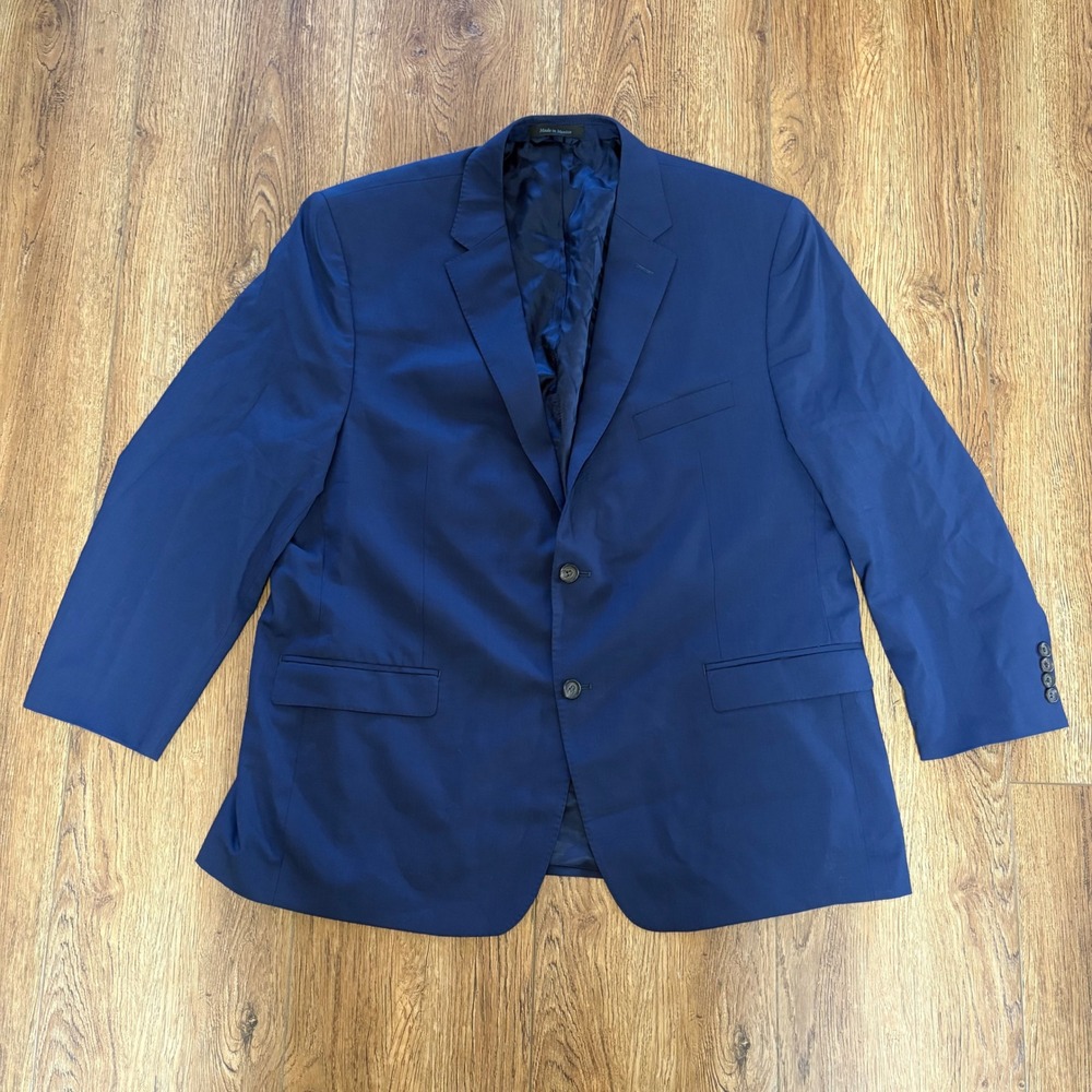 Lauren Ralph Lauren Mens 50R Slim Fit 100% Wool Navy Blue Blazer Sport Coat